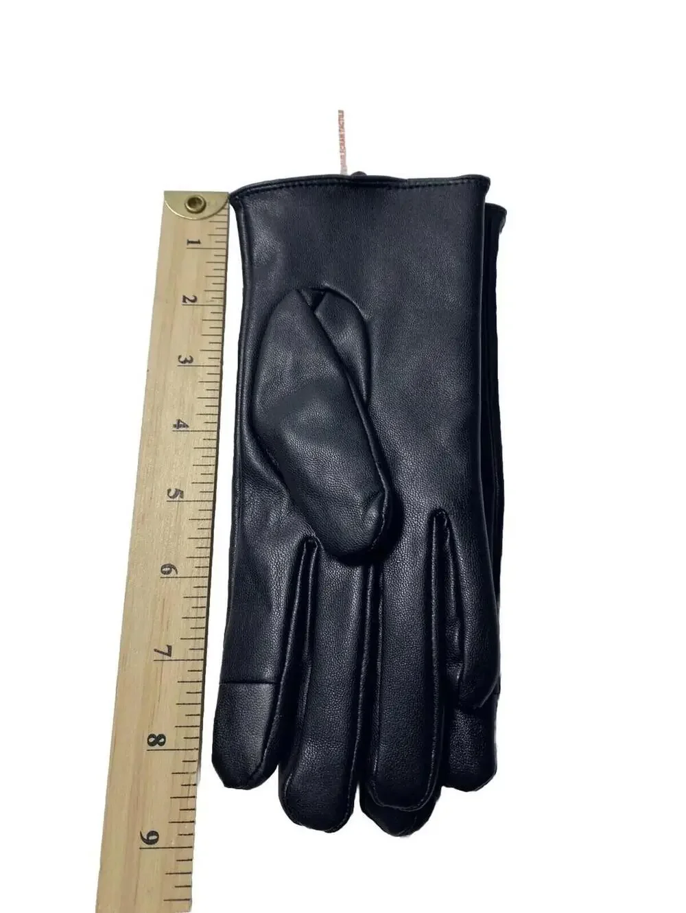 Women’s Black Small Faux Leather Winter Gloves Touchscreen Compatible New
